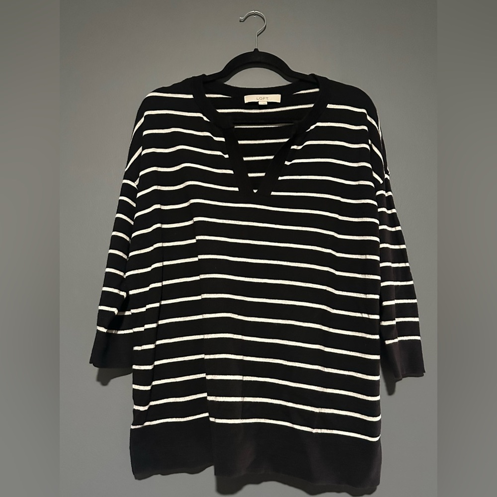 LOFT women’s size medium striped soft shirt v neck